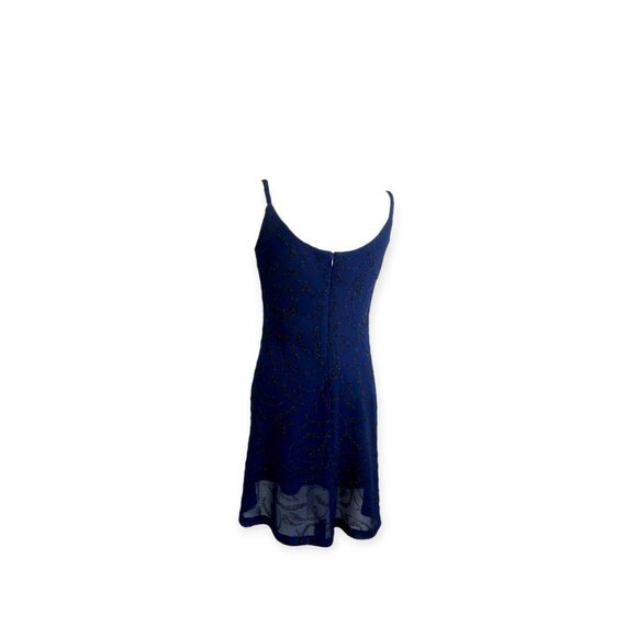 💙 Y2K Donna Ricco Beaded Mini Dress – Midnight Blue 💙 - Picture 2 of 5